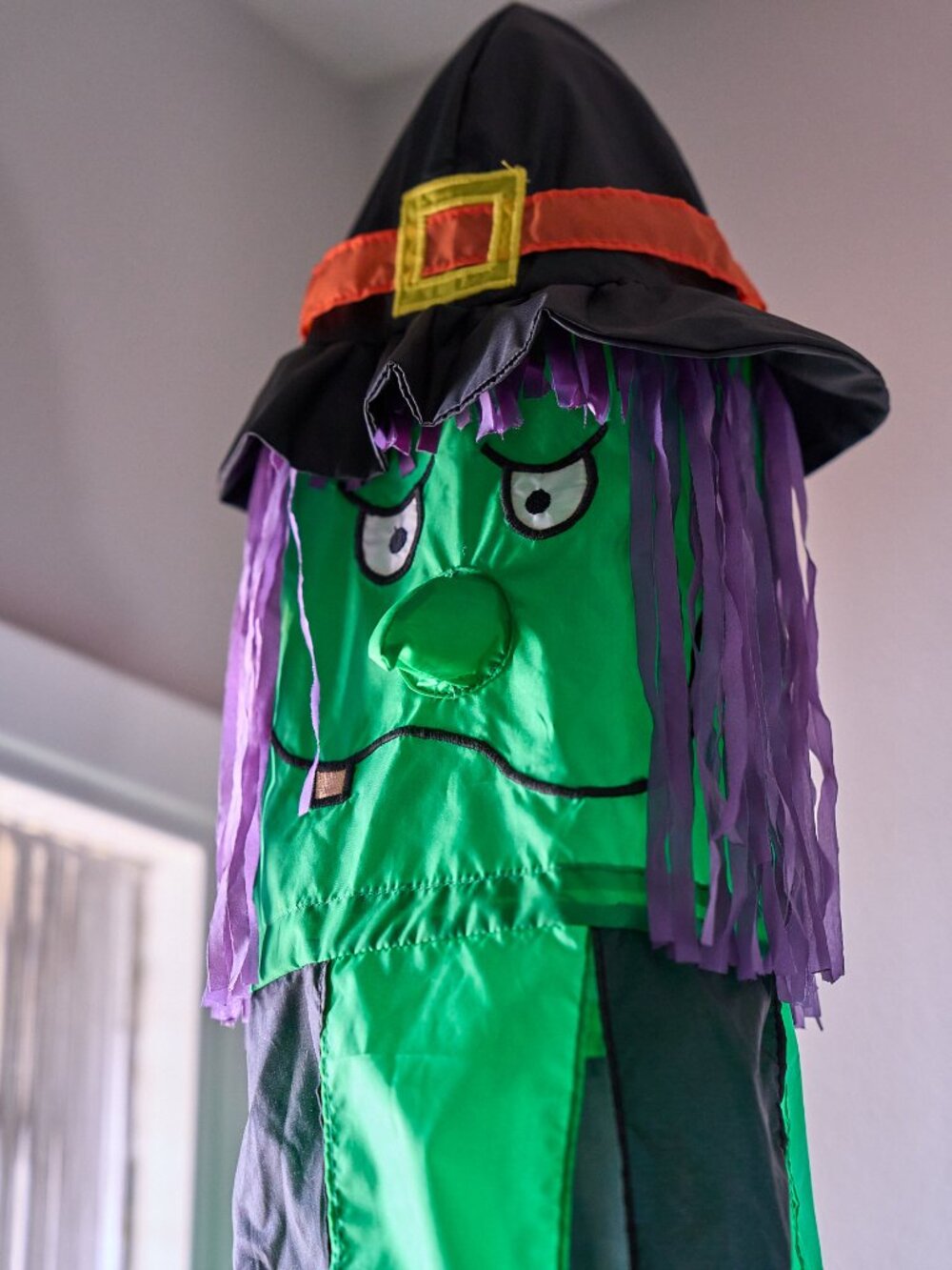 Vintage Witch Windsock Vibrates WORKS! Halloween 3D Rare HTF Carlton Cards